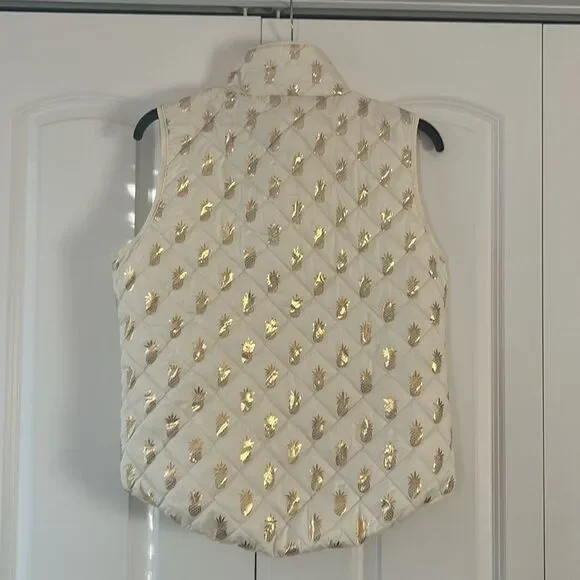 Simply Southern Pineapple Puffer Vest Size XL - Picture 4 of 4